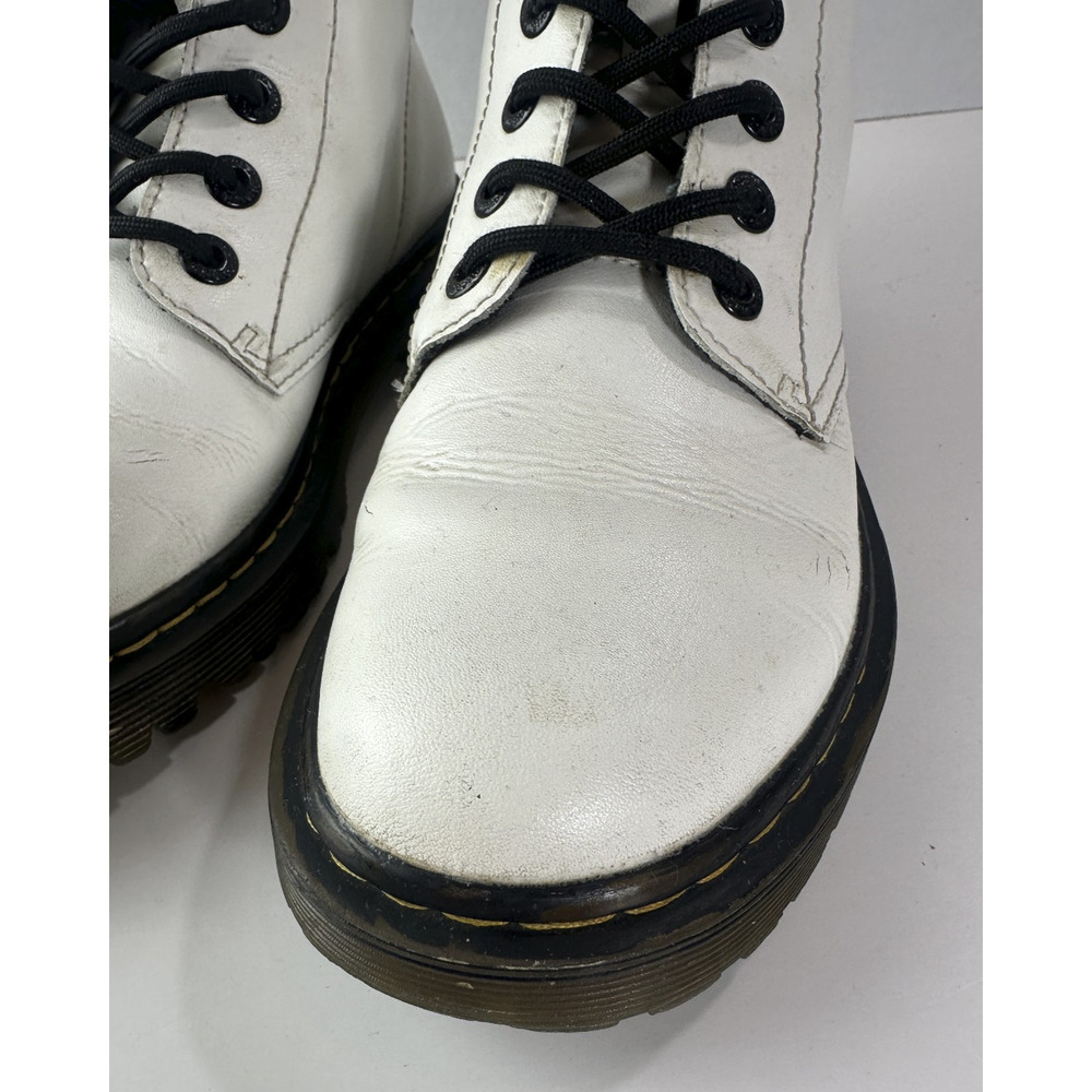 Dr. Martens Luana White Leather Lace Up Combat Ankle Boots AW004 Women’s Size 7 - Picture 6 of 16